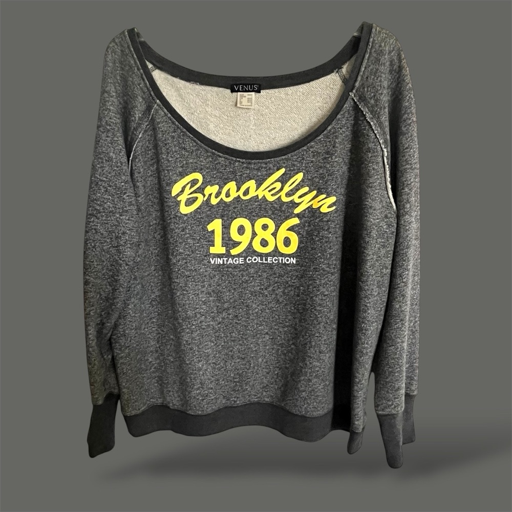 VENUS Brooklyn 1986 Off-Shoulder 80's Vintage Sweatshirt Perfect Condition NWOT - Picture 7 of 12